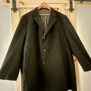BIG & TALL - Hickey Freeman 100% Cashmere Black Overcoat - 3XB
